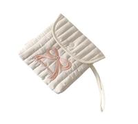 Sac de rangement pour accessoires de femme avec nœuds brodés de dessin animé, Grand nœud rose, 15.5x15.6cm