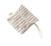 Sac de rangement pour accessoires de femme avec nœuds brodés de dessin animé, Petit nœud rose, 15.5x15.6cm