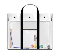 Sac de rangement pour affiche, organisateur d'art transparent et imperméable, support de tableau d'affichage en PVC, organiseurs de rangement avec poignée et poche pour croquis et dessin, 80 x 65 cm