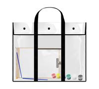 Sac de rangement pour affiches - Porte-documents transparent - Porte-documents étanche - Porte-poster avec poche - Organiseur de croquis équipé de la poignée pour le dessin en studio, la salle de