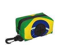 Sac de rangement pour animal domestique avec drapeau brésilien - Rangement pratique - Convient pour la laisse - Avec fermeture éclair - Facile à transporter lors de vos déplacements.