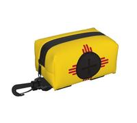 Sac de rangement pour animaux de compagnie Motif drapeau du Nouveau-Mexique Rangement pratique Convient pour la laisse, avec fermeture éclair, facile à transporter lors de vos déplacements.