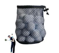 Sac de rangement pour balles de golf en maille filet - Sac de rangement en nylon résistant avec cordon de serrage coulissant - Sac robuste avec cordon de serrage - Filet de rangement polyvalent pour