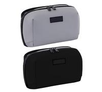 Sac de rangement pour câbles, organiseur électronique, pochette de voyage, protection antichoc zippée, design multi-poches, voyage d'affaires, bureau, 22 x 13 x 8,9 cm, gris, Refer to description