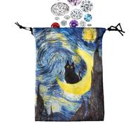 Sac de rangement pour cartes de tarot - 13 x 18 cm - Avec cordon de serrage - Protection de jeu Oracle - Convient à la plupart des cartes de jeu de tarot de taille standard, E, Voir la description
