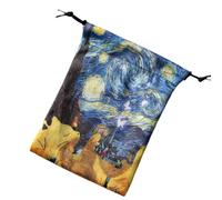Sac de rangement pour cartes de tarot - 13 x 18 cm - Pochette en velours Lissom avec cordon de serrage - Imprimé numériquement - Pour oracle, cristaux, dés, bijoux et cartes à collectionner - Étui de