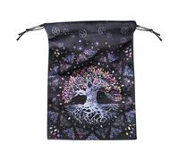 Sac de Rangement pour Cartes de Tarot avec Motif Arbre de Vie Phase et Texture en Velours Doux, Sac Mystique pour Accessoires spirituels | Bulsa de Rangement