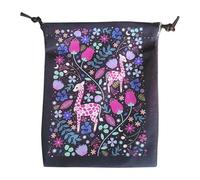 Sac de rangement pour cartes de tarot brodé - Pochette légère de 13 x 18 cm pour dés et runes | Protecteur de carte Oracle avec cordon de serrage pour les amateurs de tarot | Sac à bijoux et