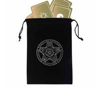 Sac de rangement pour cartes de tarot mystérieux noir magique - Pochette pour cartes de tarot avec cordon de serrage pour cartes à jouer Rider Waite Tarot Deck Oracle, Section A, Refer to description
