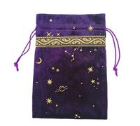 Sac de rangement pour cartes de tarot Oracle - Pochette à bijoux et dés - En flanelle - Cordon de serrage - Accessoires de divination pour les amateurs de tarot