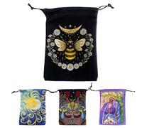 Sac de rangement pour cartes de tarot - Pochette en velours épais pour cartes oracles | Pochette de rangement de dés 13x18cm pour l'organisation des jeux de tarot, le rangement des bijoux, les accesso
