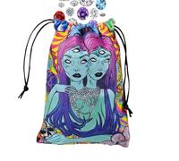 Sac de Rangement pour Cartes de Tarot | Sac Cube avec Cordon de Serrage | Organisateur imprimé Accessoires de Divination | pour Runes en, Bijoux, Adolescents, Adultes, Voyages