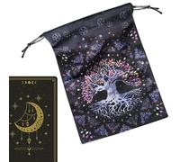 Sac de rangement pour cartes de tarot - Sacs de tarot de phase de lune avec cordons de serrage | Sac de rangement de pont de tarot en flanelle pour accessoires de tarot Decks Oracle, Dice Runes Gems