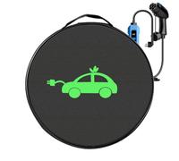 Sac de rangement pour chargeur de voiture | Sac de rangement étanche pour câble de pont | Housse de chargeur de voiture électrique de grande capacité pour chargeurs de véhicules, Rond, Refer to