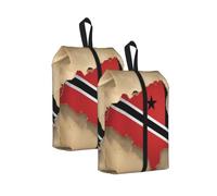 Sac de rangement pour chaussures de voyage avec drapeau de Trinité-et-Tobago Map01 - Grande capacité - Étanche et portable - Pour la natation, 2 pièces., One Size, Fermeture éclair, avec une sangle