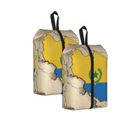 Sac de rangement pour chaussures de voyage de grande capacité avec drapeau de position du Rwanda - Étanche et portable - Pour la natation, 2 pièces., One Size, Fermeture éclair, avec une sangle tissée