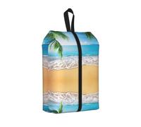 Sac de rangement pour chaussures de voyage de grande capacité, étanche, portable, motif feuilles de palmier, océan, mer, plage, plage, natation, sac de rangement, 1 pièce., One Size, Fermeture éclair