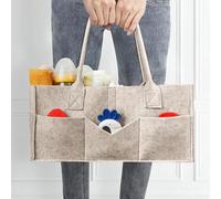 Sac de rangement pour couches avec deux poignées, bac de rangement et organiseur de voiture, compartiments intérieurs, poches extérieures pour couches et lingettes, kaki
