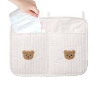 Sac de rangement pour couches sur le côté du lit de bébé - Organisateur à suspendre au berceau, support indispensable pour la chambre d'enfant - Le design en tissu à deux poches permet de ranger les