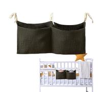 Sac de rangement pour couffin - Léger pour tête de lit de bébé, mousseline de coton | Sac de poche pour biberons, livres, lingettes, mouchoirs et accessoires