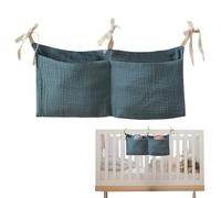 Sac de rangement pour couffin - Léger pour tête de lit de bébé, mousseline de coton | Sac de poche pour biberons, livres, lingettes, mouchoirs et accessoires