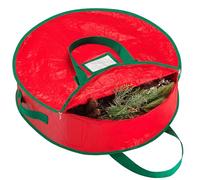 Sac de rangement pour couronne de Noël - 76,2 x 17,8 cm - Matériau de bâche durable, fermeture éclair, poignée renforcée et facile à glisser dans et à enlever. Protégez votre couronne de vacances de