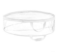 Sac de rangement pour couronne de Noël en PVC transparent, équipé de deux fermetures éclair et poignées pour garder les décorations anti-poussière et organisées (noir 76 x 20 cm)