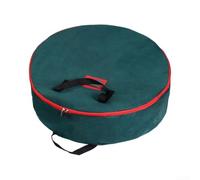 Sac de rangement pour couronne de Noël, étanche, rond, pour décorations de vacances, grande capacité, résistant à la poussière, avec poignées (petite taille, 152,4 x 40,6 cm, vert)