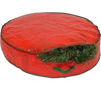 Sac de rangement pour couronne de Noël - Peut contenir jusqu'à 55 cm de couronnes artificielles, matériau imperméable durable avec fermeture éclair et poignées de transport