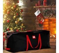 Sac de rangement pour coussins de jardin en tissu Oxford 600D avec coutures sécurisées et poignée latérale, 134,6 x 33 x 68,6 cm (noir)