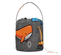 Sac de rangement pour crochet avec trous Motif baleine et dauphin