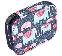 Sac de Rangement pour Crochet, Organisateur Portable avec Double Fermeture Éclair, Design Éléphant, Léger et Pliable pour Voyage, Maison et Cours d'Artisanat