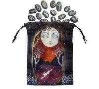 Sac de rangement pour deck de tarot - Sacs de runes en velours avec impression recto-verso, sacs de jeu de tarot, sacs en velours, sac cadeau pour cristaux, dés, bijoux, SXF15#, Consulte la