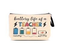 Sac de rangement pour enseignant pour femmes et hommes, pochette de rangement en toile pour enseignants, trousse de toilette pour meilleurs amis, cadeaux amusants sur le thème des enseignants pour les