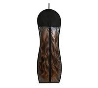 Sac de rangement pour extensions de cheveux - Fenêtre transparente avec | Sac de rangement pour extensions de cheveux, fermeture éclair, organiseur pour perruques, placard, voyage, dortoir, armoire