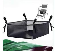 Sac de rangement pour fauteuil roulant sous le siège, sac de rangement pour fauteuil roulant de grande capacité, sac de rangement en maille avec sangle sécurisée à 4 coins