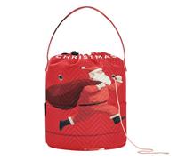 Sac de rangement pour fil à tricoter avec trous - Motif Père Noël