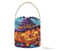 Sac de rangement pour fil de sorcellerie, citrouille et bonbons - Sac fourre-tout portable pour crochet de voyage