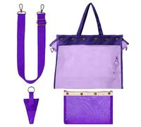 Sac de rangement pour fil - Outil de tricot DIY avec poignées en maille visibles, grande capacité, sac en maille transparente | Sac à crochet | Pour la maison, l'intérieur, l'extérieur, pourpre