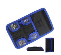 Sac de rangement pour forets en tissu Oxford avec fermeture éclair, pochette à outils portable pour 24/30/55 embouts, pour poignée de transport durable pour charpentiers bricolage (pour 24 embouts)