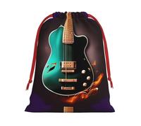 Sac de rangement pour guitare vert musical, sac de rangement pour fête d'anniversaire, fournitures de vacances, il peut également être utilisé pour le rangement quotidien