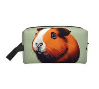 Sac de rangement pour Halloween, chouette, fantôme, citrouille, trousse de maquillage, trousse de toilette, sac à main portable à fermeture éclair, Illustration cochon d'Inde, Taille unique