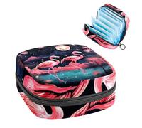 Sac de rangement pour hygiénique, support de coussin d'allaitement, sac à fermeture éclair, sac de période menstruelle, sac de menstruation étoilé Flamingo-151 pour tampon menstruel féminin