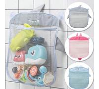 Sac de rangement pour jouets avec motif de grille de dessin animé, convient pour la cuisine, la salle de bain, les jouets de bain. Sac de rangement suspendu avec ventouse pour la salle de bain, panier