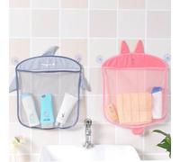 Sac De Rangement Pour Jouets De Bébé, 1 Pièce, Motif Animal De Dessin Animé Mignon, Panier De Rangement Suspendu Pour Salle De Bain, Grille Transparente, Rangement Pour Jouets De Bébé