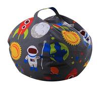 Sac de rangement pour jouets en peluche, housse de pouf souple de qualité supérieure pour organiser les chambres d'enfants et d'adultes, grande ouverture (sans remplissage) - Idéal pour désencombrer