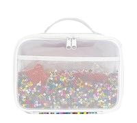 Sac de rangement pour jouets | Petit sac de rangement pour jouets | Sac de rangement transparent à fermeture éclair pour cosmétiques accessoires de voyage école, lieu de travail, camping, plein air