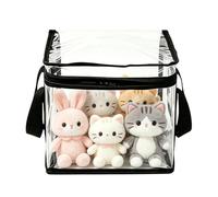 Sac de rangement pour jouets - Transparent - Avec fermeture éclair - Étanche - Grande capacité - Pour poupées, livres, jouets, blocs de construction, doudous, maison, voyage