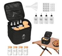 Sac de rangement pour kit d'épices - 8 supports d'assaisonnement portables, bouteilles de condiments compactes | Organiseur d'assaisonnement facile à transporter, parfait pour le camping, le rangement