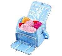 Sac de rangement pour laine, sac de rangement pour ranger le fil de laine et les outils de crochet, en tissu Oxford, imperméable, résistant et facile à nettoyer, pour fil à tricoter, crochets et